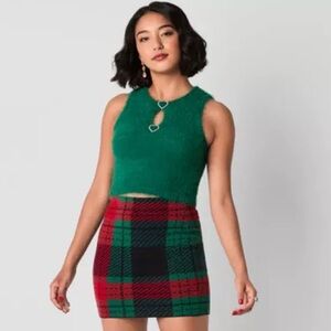 NEW Johnny Wujek Top & Skirt Set Outfit Plaid S $88